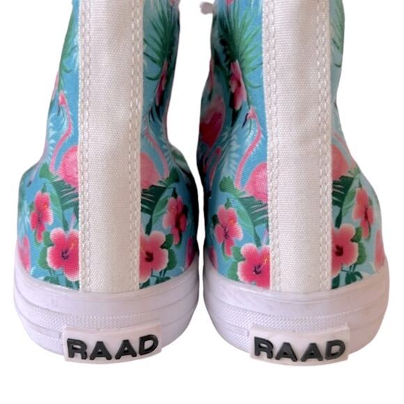 RAAD Shop Flamingo Print Lace Up High tops Sneakers Women Size 9 - Picture 7 of 13